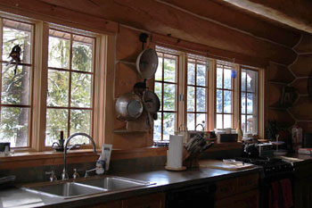 gourmet kitchen adk log home vacation rental saranac lake, ny